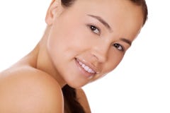 Face Woman With Healthy Clean Skin Stock Photo