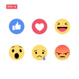 Facebook-geïsoleerde emoji stock illustratie Facebook-geïsoleerde emoji stock illustratie