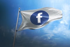 Facebook photorealistic flag editorial stock image Facebook photorealistic flag editorial stock image