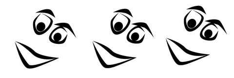 Faces Ink People Look Down Watch Contemplate Royalty Free Stock Photo