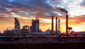 Factory with air pollution, Oil industry Stock Photography Factory with air pollution, Oil industry Stock Photography