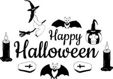 Fahne ` glückliches Halloween-` Eigenhändig zeichnen Vektor vektor abbildung Fahne ` glückliches Halloween-` Eigenhändig zeichnen Vektor vektor abbildung