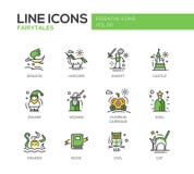 Fairy Tales- flat design line icons set Stock Image Fairy Tales- flat design line icons set Stock Image