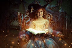 Fairy With Magic Book Stock Photography