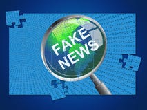 Fake News Magnifier And Jigsaw 3d Illustration royalty free illustration Fake News Magnifier And Jigsaw 3d Illustration royalty free illustration