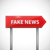 Fake news media red sing vector illustration Fake news media red sing vector illustration