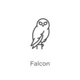falcon icon vector from owl collection. Thin line falcon outline icon vector illustration. Outline, thin line falcon icon for vector illustration falcon icon vector from owl collection. Thin line falcon outline icon vector illustration. Outline, thin line falcon icon for vector illustration