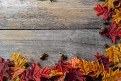 Fall Leaves On A Table Royalty Free Stock Image Fall Leaves On A Table Royalty Free Stock Image