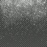 Falling snow isolated on transparent background. Christmas winter holiday vector background