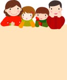 Familia y bandera felices stock de ilustración Familia y bandera felices stock de ilustración