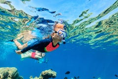 Familie die in oceaan snorkelen royalty-vrije stock afbeelding Familie die in oceaan snorkelen royalty-vrije stock afbeelding