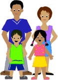 Familie met Twee Kids/ai stock illustratie Familie met Twee Kids/ai stock illustratie