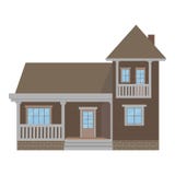 Familiehuis in de voorsteden met garage Vector ilustration stock illustratie Familiehuis in de voorsteden met garage Vector ilustration stock illustratie