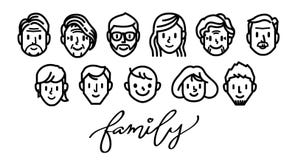 Familienglückgesichts-Ikonensatz stock abbildung Familienglückgesichts-Ikonensatz stock abbildung