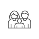 Familj moder, fader, barnlinje symbol vektor illustrationer Familj moder, fader, barnlinje symbol vektor illustrationer