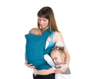 Family, Baby In A Sling Royalty Free Stock Photo Family, Baby In A Sling Royalty Free Stock Photo