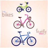 Family bikes stock illustration Family bikes stock illustration