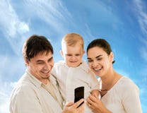 Family Calling On Phone Royalty Free Stock Photos Family Calling On Phone Royalty Free Stock Photos