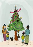 Family celebrating christmas outside Royalty Free Stock Images Family celebrating christmas outside Royalty Free Stock Images