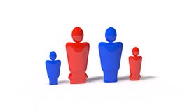 Family concept, 3d render royalty free illustration Family concept, 3d render royalty free illustration