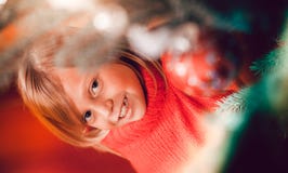 Family decorating Christmas tree stock photo Family decorating Christmas tree stock photo