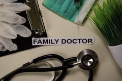 Family Doctors with inspiration and healthcare/medical concept on desk background stock photos Family Doctors with inspiration and healthcare/medical concept on desk background stock photos