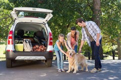 Family getting ready to go on road trip stock images Family getting ready to go on road trip stock images
