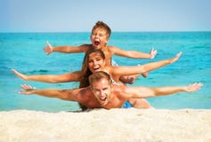 Family with Little Kid at the Beach