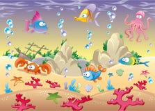 Family Of Marine Animals In The Sea. Stock Photos Family Of Marine Animals In The Sea. Stock Photos