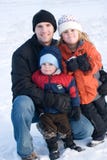 Family portrait in the snow royalty free stock photography Family portrait in the snow royalty free stock photography