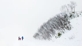 A family in the snow