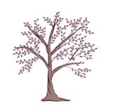 Family tree template isolated on white background. Hand drawn tree silhouette logo. royalty free illustration Family tree template isolated on white background. Hand drawn tree silhouette logo. royalty free illustration