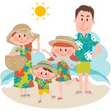 A family vacation on the beachfront stock illustration A family vacation on the beachfront stock illustration