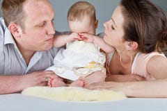 Family With Baby Girl Royalty Free Stock Photos