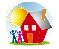 Family With House Sun Clip Art Stock Photography Family With House Sun Clip Art Stock Photography