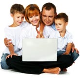 Familys Computer Royalty Free Stock Images