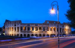 The famous Colosseum at night, Rome, Italy. royalty free stock photos The famous Colosseum at night, Rome, Italy. royalty free stock photos