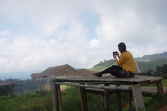 Fand thailändisches Modell Frau des Porträts an Montag-Stau,/ChiangMai stockfoto Fand thailändisches Modell Frau des Porträts an Montag-Stau,/ChiangMai stockfoto