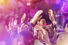 Fans Applauding To Music Band Live Performing On Stage Stock Photography Fans Applauding To Music Band Live Performing On Stage Stock Photography