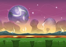Fantasie-Sciencefictions-ausländische Landschaft für Ui-Spiel stock abbildung Fantasie-Sciencefictions-ausländische Landschaft für Ui-Spiel stock abbildung