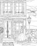 Fantasiehausfassade stock abbildung Fantasiehausfassade stock abbildung