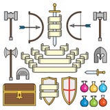 Fantasiesymbolen en Rollen vector illustratie Fantasiesymbolen en Rollen vector illustratie