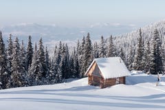 Fantastic landscape with snowy house Royalty Free Stock Photography Fantastic landscape with snowy house Royalty Free Stock Photography