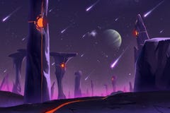 Fantastyczny i Egzotyczny Allen Planetuje środowisko: Stonehenge royalty ilustracja Fantastyczny i Egzotyczny Allen Planetuje środowisko: Stonehenge royalty ilustracja