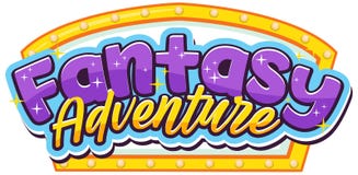 Fantasy Adventure Text Word With Retro Light Banner Royalty Free Stock Photos