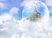 Fantasy Castle In The Sky Royalty Free Stock Image