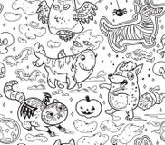 Download Halloween Cat On Pumpkin Coloring Page Stock Vector ...