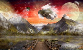 Fantasy land, wonderland stock illustration Fantasy land, wonderland stock illustration