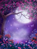Fantasy tree with flowers