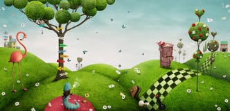 Fantazi tła kraina cudów ilustracja wektor Fantazi tła kraina cudów ilustracja wektor